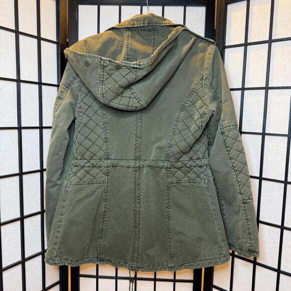 Vintage Women's Green Utility Military Jacket Guess Los Angeles Sz S - Picture 2 of 15